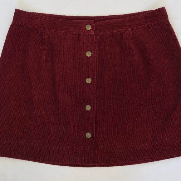 Old Navy Corduroy Skirt Maroon/Burgundy Size 12 - Picture 1 of 3